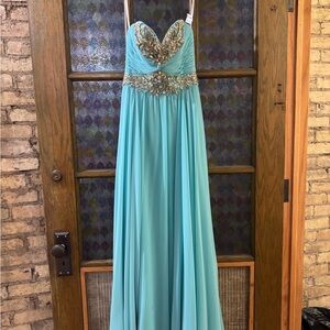 Sherri Hill Aqua Gown